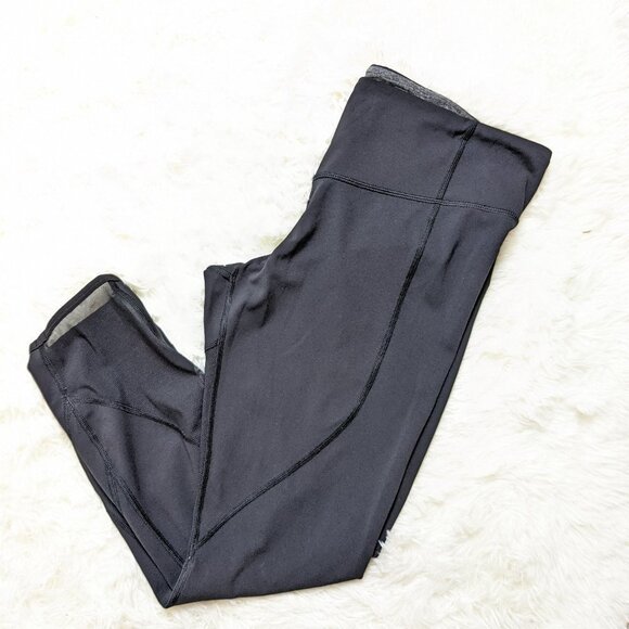 Lululemon Cropped Black Leggings With Mesh SIze 10 - Picture 1 of 7